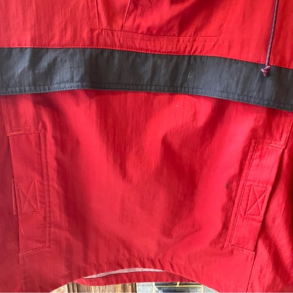 Vintage Gap Red & Blue Hooded Pullover Power Shirt Rain Jacket size Medium Y2K - Picture 3 of 7